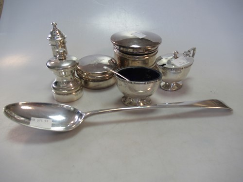 Lot 218 - A silver trinket box, together with a silver...