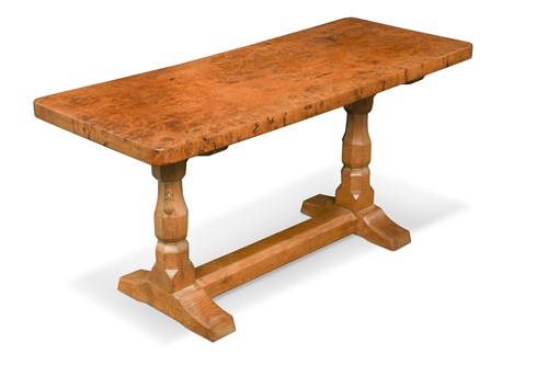 Lot 219 - Robert 'Mouseman' Thompson, a burr oak topped coffee table