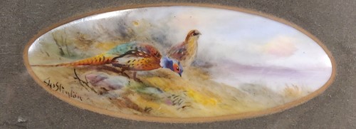 Lot 307 - A small framed Royal Worcester oval painted...