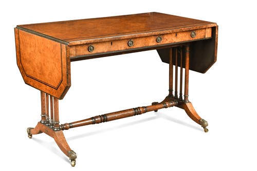 Lot 385 - An early Victorian burr wood sofa table