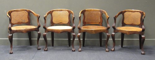 Lot 482 - Four caned armchairs, South African, probably...