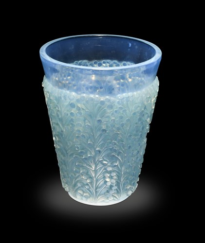 Lot 5 - Saint-Tropez, an R. Lalique opalescent and stained vase, designed 1937