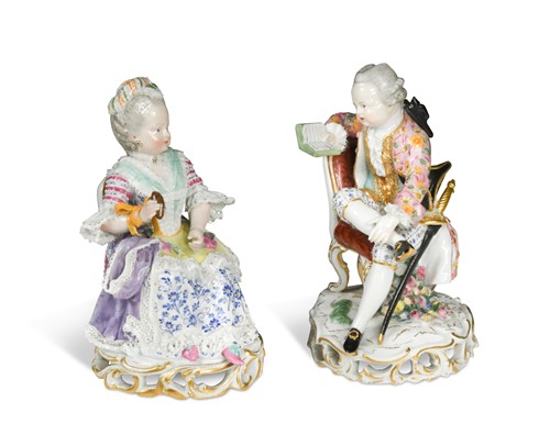 Lot 193 - A pair of Meissen figurines, circa 1900