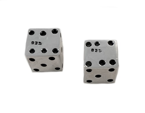 Lot 439 - A pair of silver gaming dice