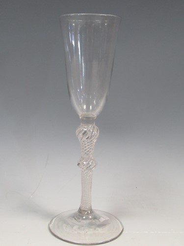 Lot 52 - An 18th century ale glass, the trumphet shaped...