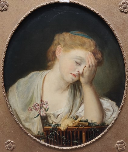Lot 303 - After Jean-Baptiste Greuze Girl with a canary...