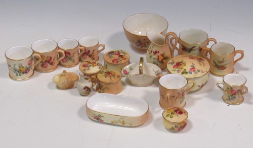 Lot 123 - A collection of Royal Worcester blush ivory...