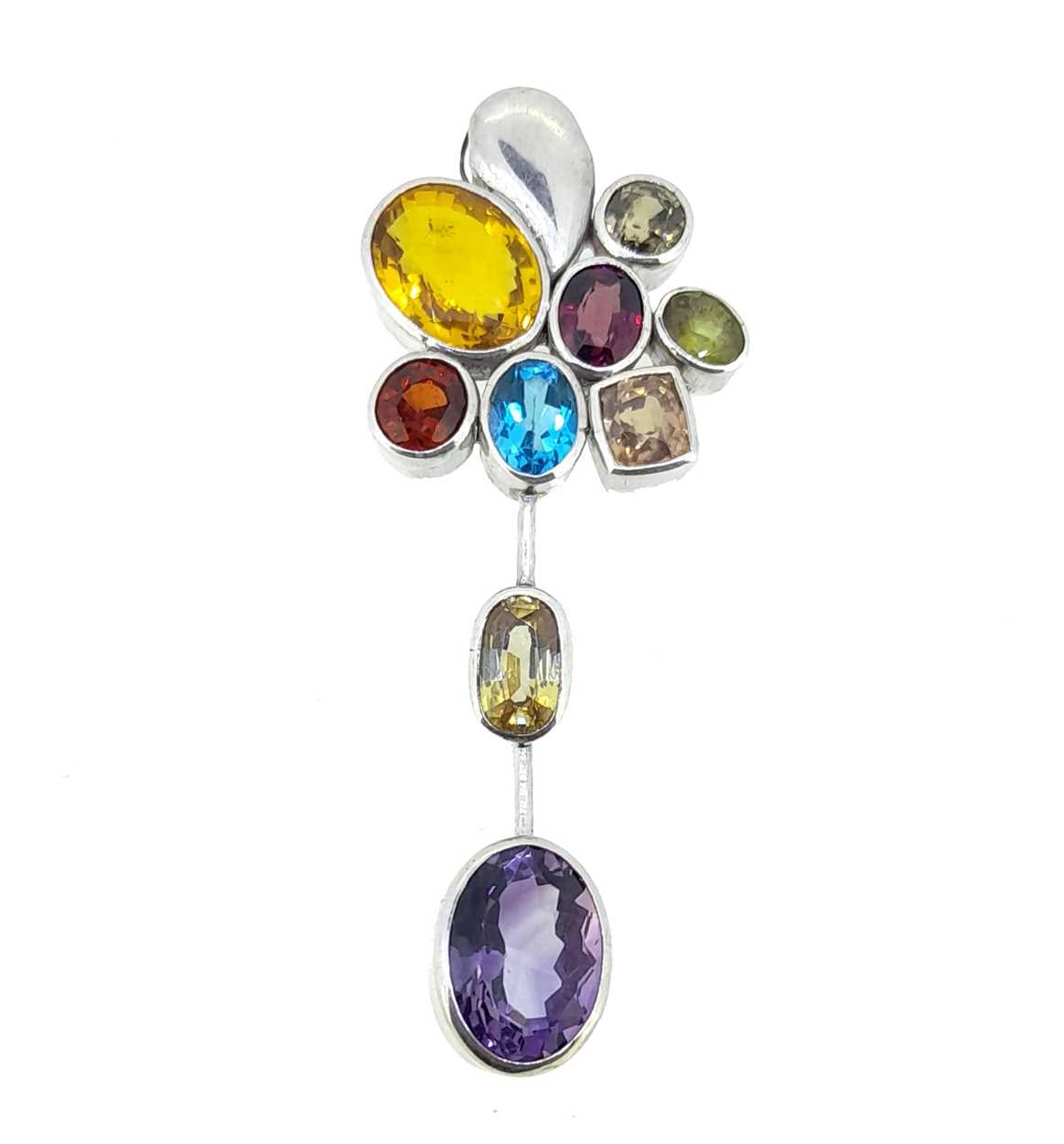 Lot 8 - A multi gemstone pendant