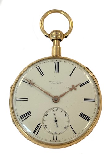 Lot 353 - Thomas Yates, Preston - An 18ct gold repeating open faced pocket watch