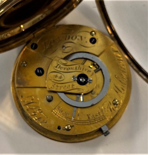 Lot 323 - Robert Molyneaux, London - An 18ct gold open faced pocket watch
