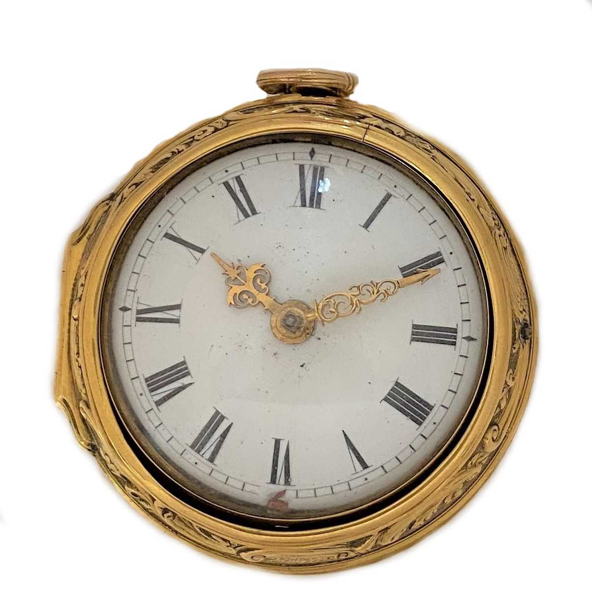 Lot 291 - H. Betterton, London - A mid 18th century 22ct gold pair cased pocket watch