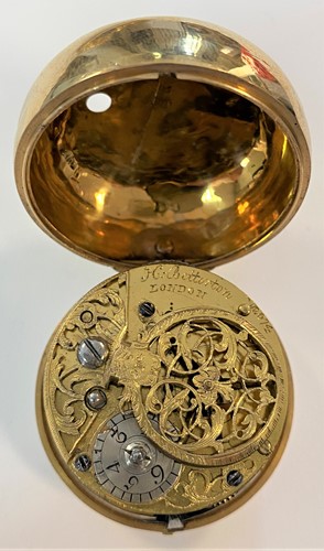 Lot 291 - H. Betterton, London - A mid 18th century 22ct gold pair cased pocket watch