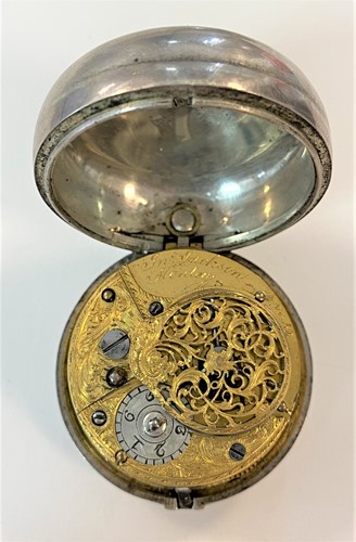 Lot 308 - Jonathan Jackson, Henley - A late 18th century Sterling silver pair cased pocket watch