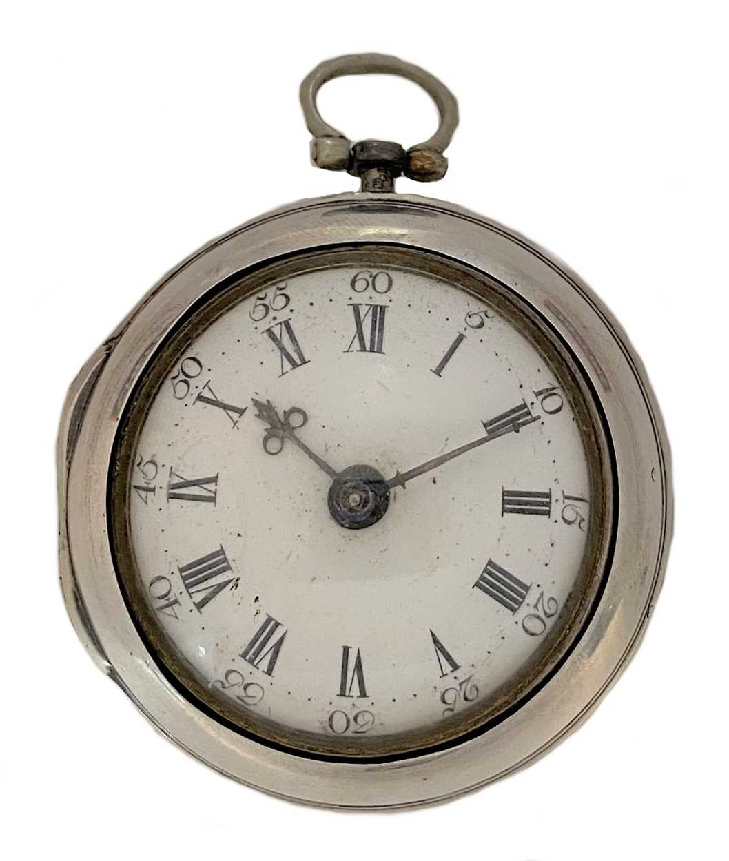 Lot 308 - Jonathan Jackson, Henley - A late 18th century Sterling silver pair cased pocket watch