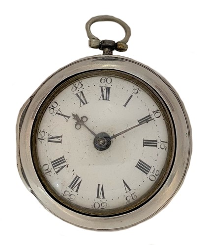 Lot 287 - Jonathan Jackson, Henley - An 18th century Sterling silver pair cased pocket watch
