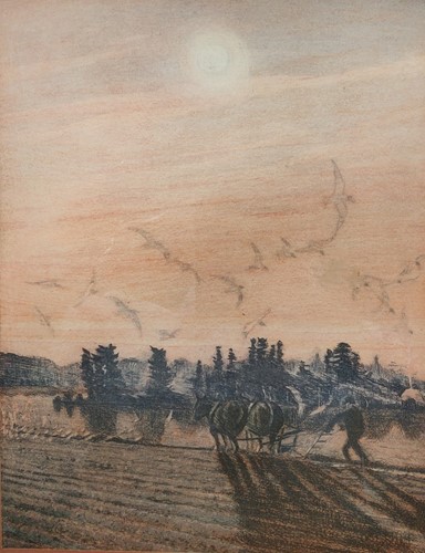 Lot 279 - Piers Brown Ploughing etching 28 x 22cm...