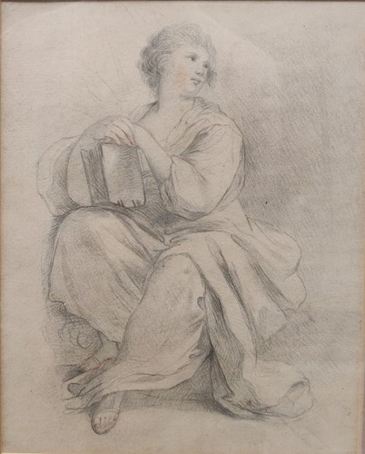 Lot 258 - Four 19th century figural pencil studies in...