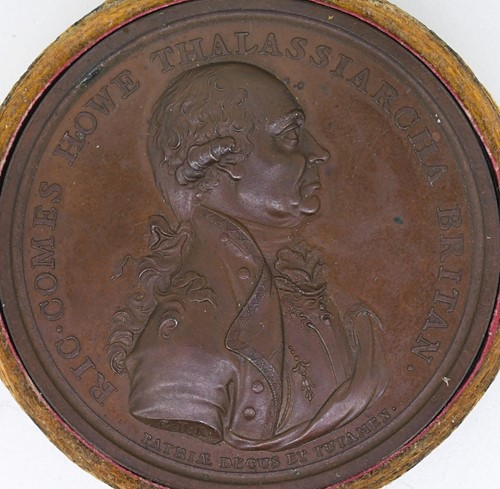 Lot 234 - Admiral of the Fleet Richard Howe, 1st Earl Howe, 1725-1799, bronze medal, 1794