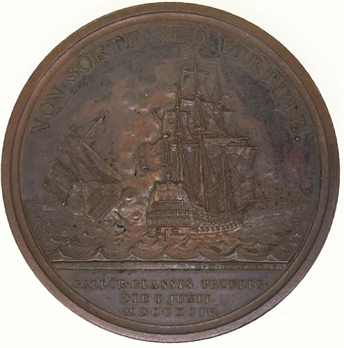 Lot 234 - Admiral of the Fleet Richard Howe, 1st Earl Howe, 1725-1799, bronze medal, 1794