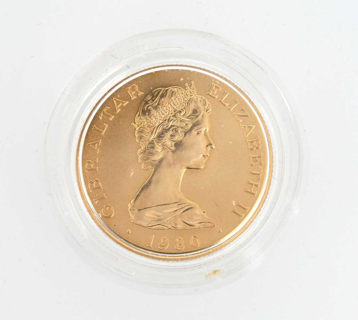 Lot 40 - Gibraltar £50 gold coin 1980, with Nelson to...