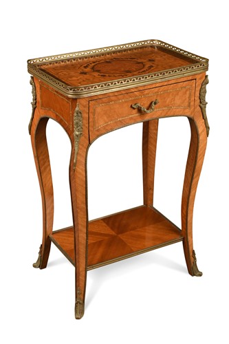 Lot 292 - A Louis XV style marquetry and gilt metal mounted occasional table, late 19th century