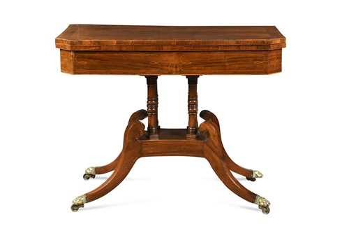 Lot 316 - A Regency inlaid rosewood card table