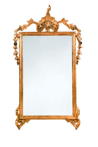 Lot 189 - A gilt and gesso wall mirror, 19th century