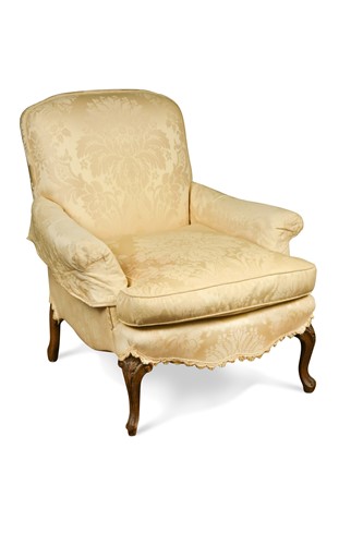Lot 293 - A Louis XV style deep armchair, circa 1900
