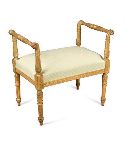 Lot 295 - A Louis XVI style giltwood stool, circa 1900