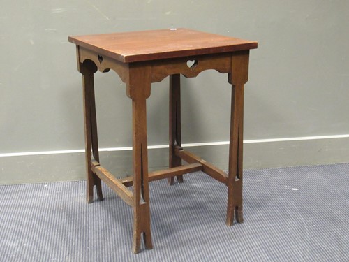 Lot 399 - An Art Noveux occassional table with pierced...