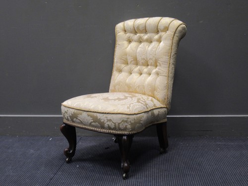Lot 510 - A Victorian rosewood and yellow upholstered...