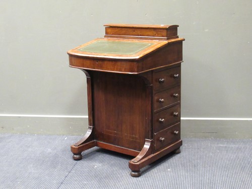 Lot 434 - A Victorian rosewood davenport, 80 x 53 x 50cm