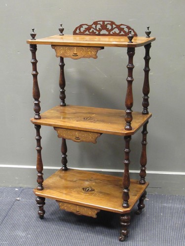 Lot 426 - A Victorian walnut and satinwood inlaid...