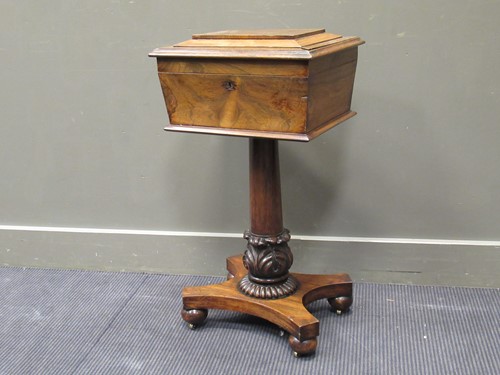 Lot 420 - A William IV rosewood teapoy, 74 x 42 x 34cm