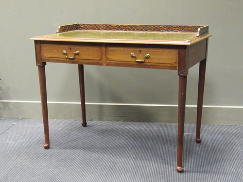 Lot 424 - A late Victorian mahogany writing table with...
