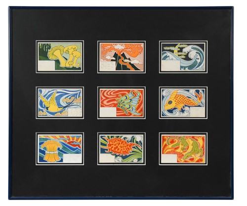 Lot 159 - Gisbert Combaz (1869-1941), a group of nine Art Nouveau postcards