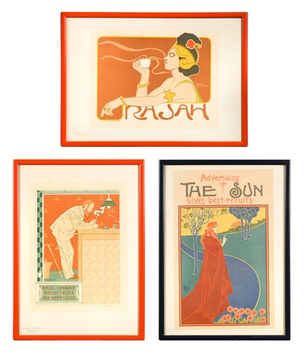 Lot 158 - A group of Art Nouveau lithographic advertising prints