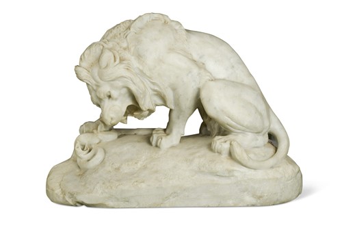 Lot 354 - After Antoine-Louis Barye (French, 1796-1875), Lion au Serpent