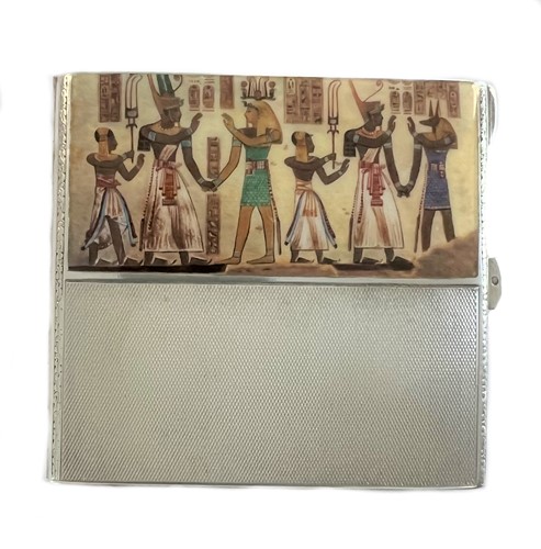 Lot 460 - An early 20th century continental metalwares cigarette case with enamelled scene