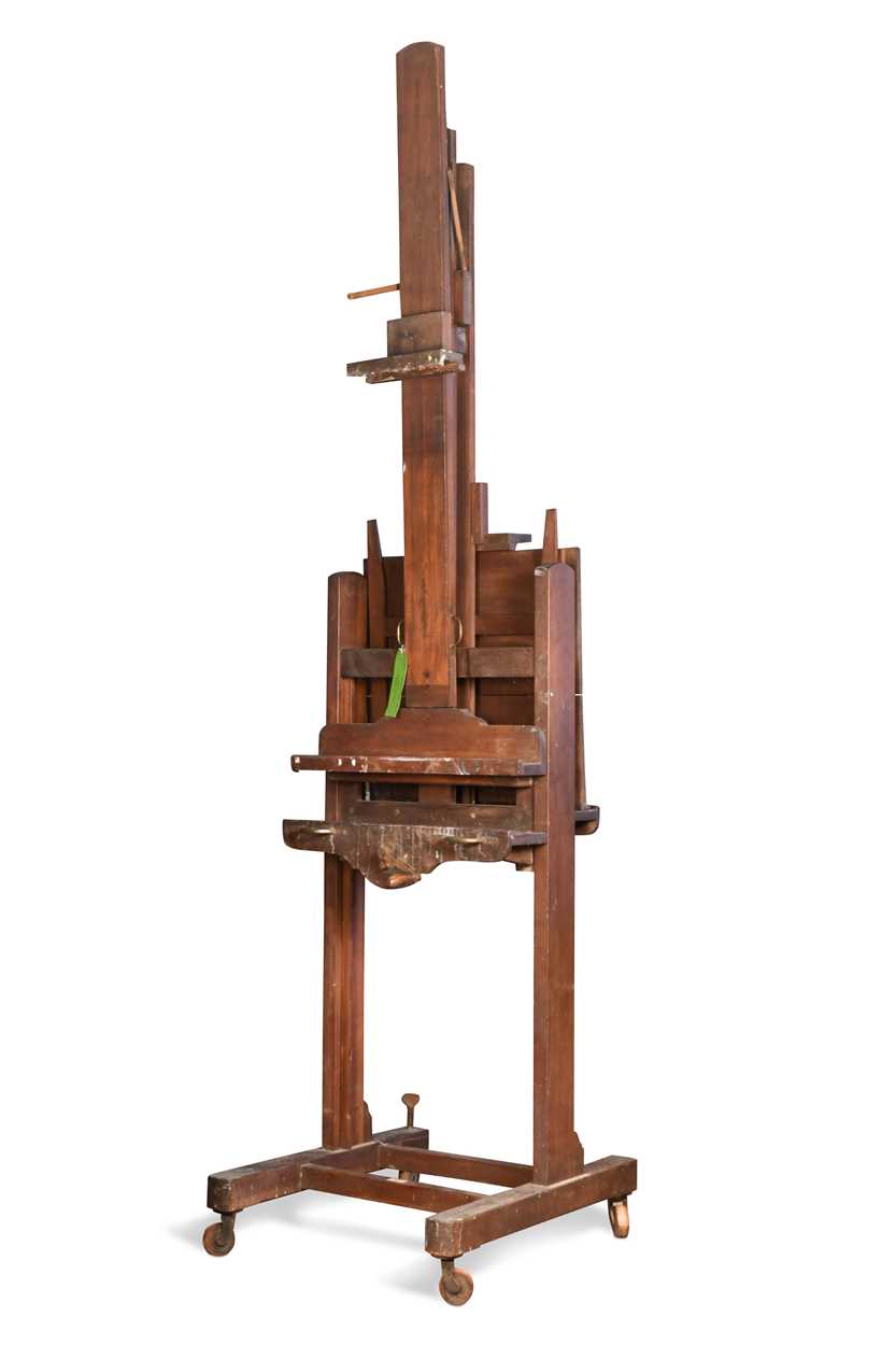 Lot 370 - A large Victorian mahogany adjustable artist's easel, by Newman of Soho Square London