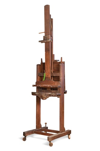 Lot 370 - A large Victorian mahogany adjustable artist's easel, by Newman of Soho Square London