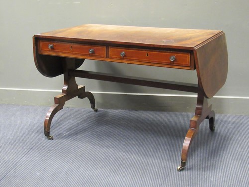 Lot 526 - A 19th century mahogany sofa table, 72 x 107 x...