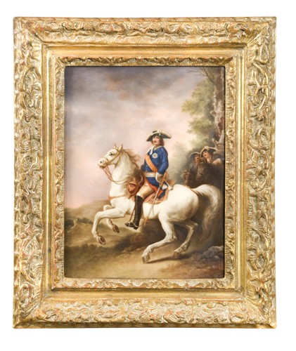 Lot 353 - A continental porcelain rectangular plaque, 19th century