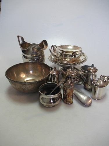 Lot 221 - Two silver bowls, together with a silver cream...