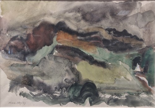 Lot 275 - Peter Shaw (1926-1982) abstract landscape...