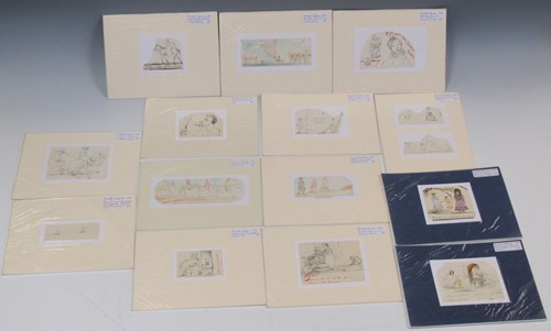 Lot 375 - A large collection of travel related sketches...