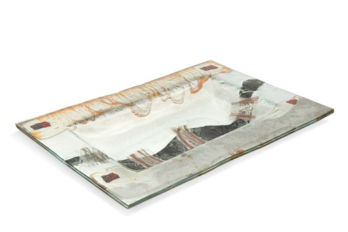 Lot 15 - Tiziana Bendall-Brunello (Contemporary), a rectangular fused glass dish