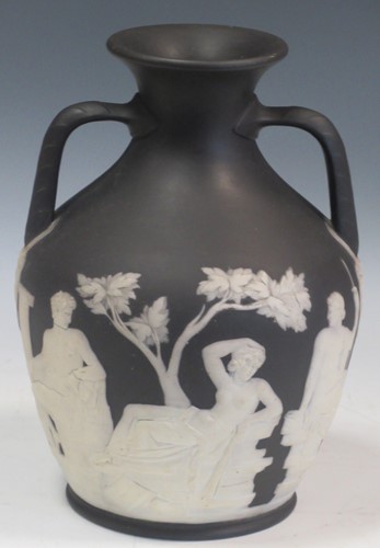 Lot 48 - A Wedgwood black jasperware copy of the...