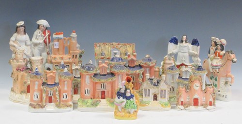Lot 89 - Eleven Staffordshire model buildings, one...
