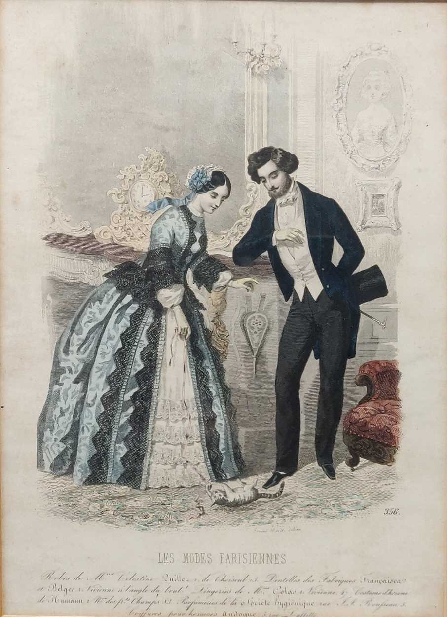 Lot 257 - Four Parisian fashion magazine prints; a print...